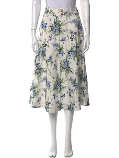 Pre-owned Veronica Beard Floral Print Midi Length Skirt In Multicolor
