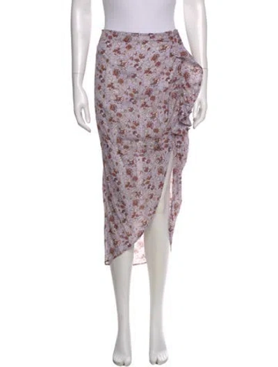 Pre-owned Veronica Beard Floral Print Midi Length Skirt In Purple