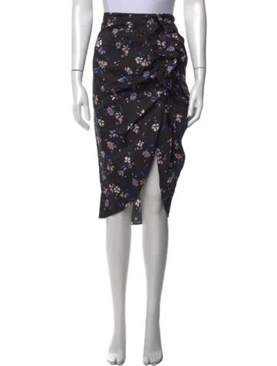 Pre-owned Veronica Beard Floral Print Midi Length Skirt W/ Tags In Black