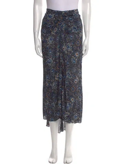 Pre-owned Veronica Beard Floral Print Midi Length Skirt W/ Tags In Blue