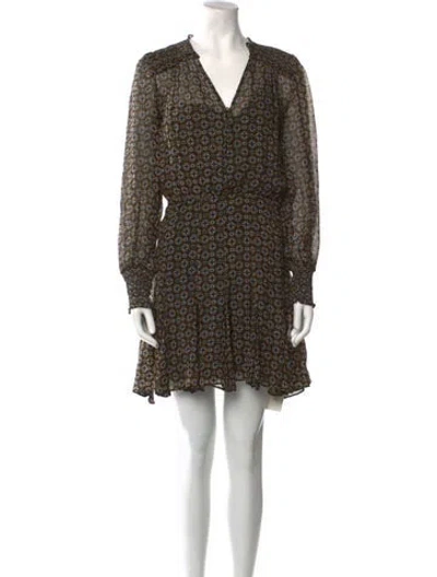 Pre-owned Veronica Beard Floral Print Mini Dress In Black