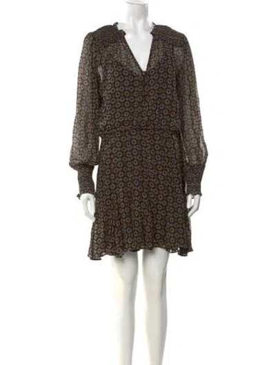 Pre-owned Veronica Beard Floral Print Mini Dress In Black