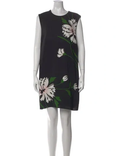 Pre-owned Veronica Beard Floral Print Mini Dress In Black