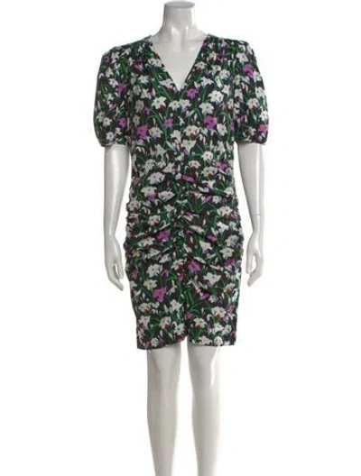 Pre-owned Veronica Beard Floral Print Mini Dress In Black