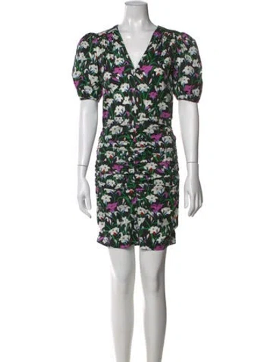 Pre-owned Veronica Beard Floral Print Mini Dress In Black