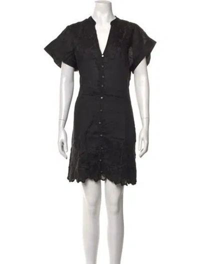 Pre-owned Veronica Beard Floral Print Mini Dress In Black