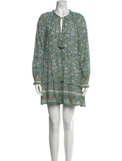 Pre-owned Veronica Beard Floral Print Mini Dress In Blue