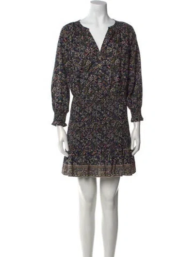 Pre-owned Veronica Beard Floral Print Mini Dress In Blue