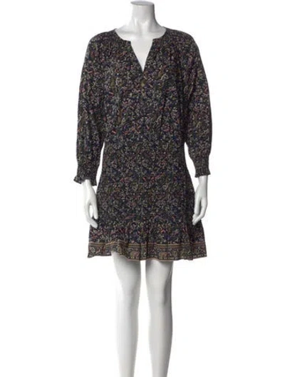 Pre-owned Veronica Beard Floral Print Mini Dress In Blue