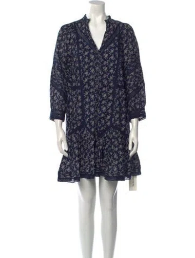 Pre-owned Veronica Beard Floral Print Mini Dress In Blue
