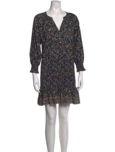 Pre-owned Veronica Beard Floral Print Mini Dress In Blue