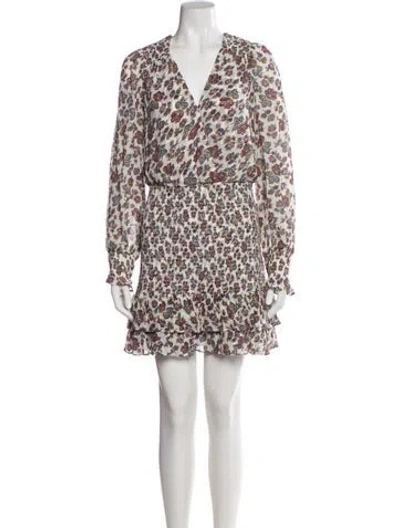 Pre-owned Veronica Beard Floral Print Mini Dress In Blue