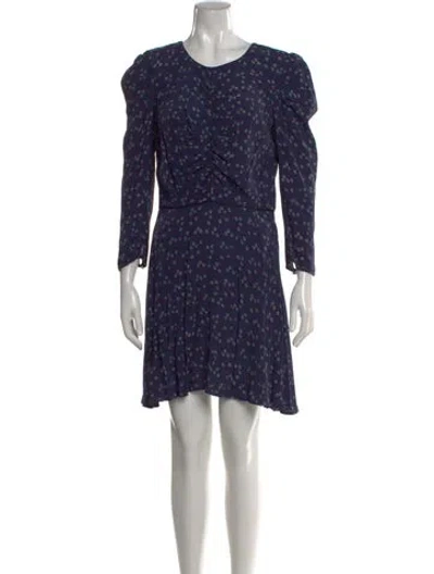 Pre-owned Veronica Beard Floral Print Mini Dress In Blue