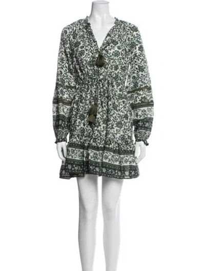 Pre-owned Veronica Beard Floral Print Mini Dress In Blue