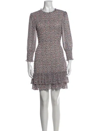 Pre-owned Veronica Beard Floral Print Mini Dress In Blue