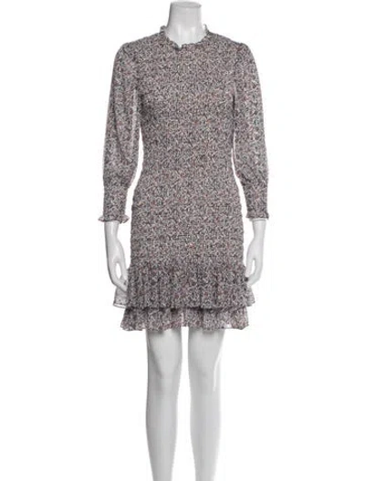 Pre-owned Veronica Beard Floral Print Mini Dress In Blue