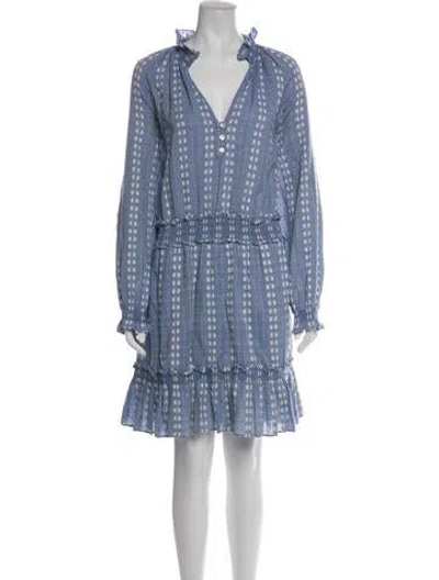 Pre-owned Veronica Beard Floral Print Mini Dress In Blue