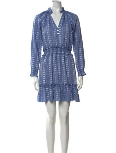 Pre-owned Veronica Beard Floral Print Mini Dress In Blue