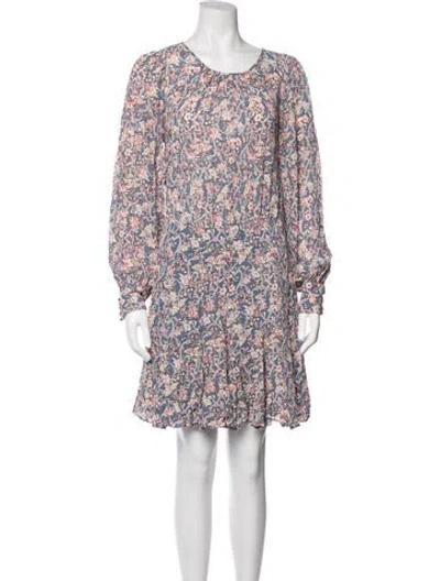 Pre-owned Veronica Beard Floral Print Mini Dress In Blue