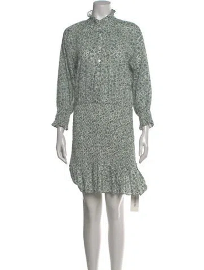 Pre-owned Veronica Beard Floral Print Mini Dress In Green