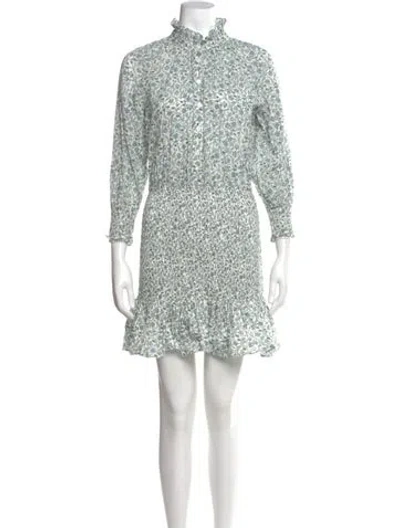 Pre-owned Veronica Beard Floral Print Mini Dress In Green