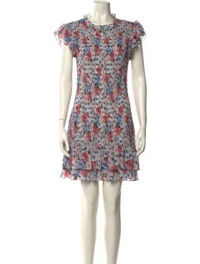 Pre-owned Veronica Beard Floral Print Mini Dress In Multi