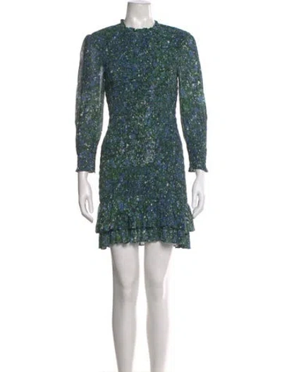 Pre-owned Veronica Beard Floral Print Mini Dress In Multi