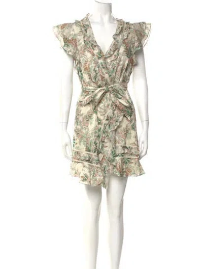 Pre-owned Veronica Beard Floral Print Mini Dress In Multi