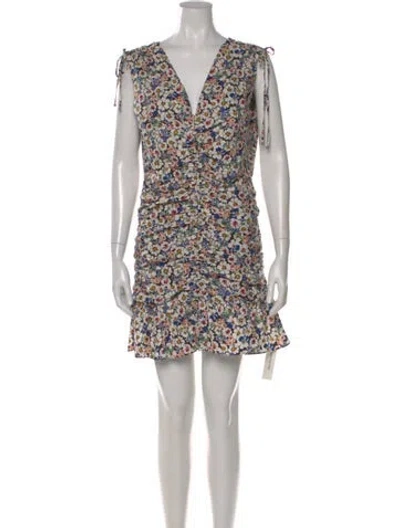 Pre-owned Veronica Beard Floral Print Mini Dress In Multi