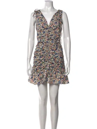 Pre-owned Veronica Beard Floral Print Mini Dress In Multi