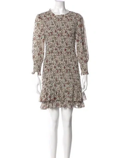 Pre-owned Veronica Beard Floral Print Mini Dress In Neutral