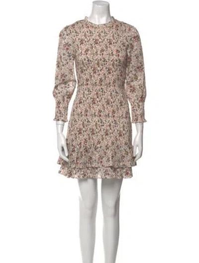 Pre-owned Veronica Beard Floral Print Mini Dress In Neutral