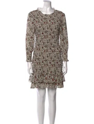 Pre-owned Veronica Beard Floral Print Mini Dress In Neutral