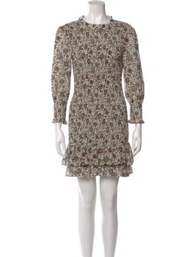 Pre-owned Veronica Beard Floral Print Mini Dress In Neutral