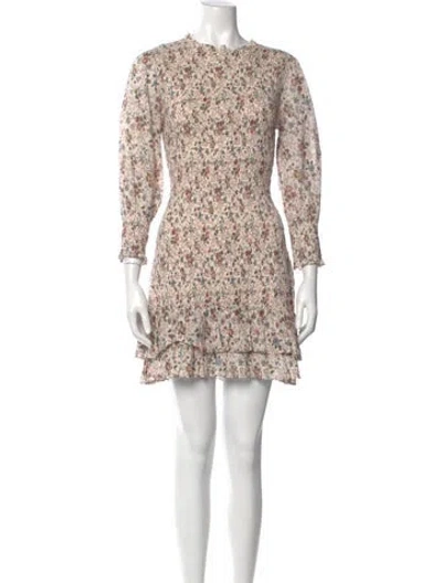 Pre-owned Veronica Beard Floral Print Mini Dress In Neutral