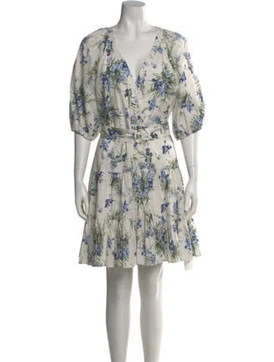 Pre-owned Veronica Beard Floral Print Mini Dress In Neutral