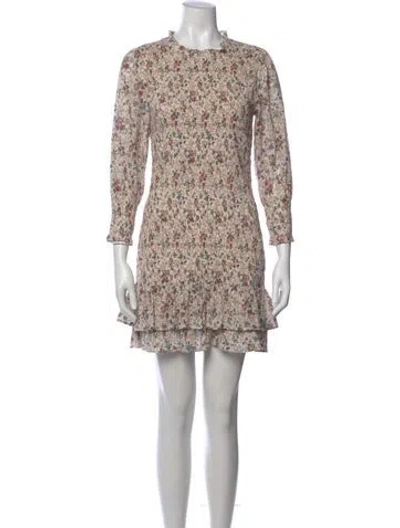 Pre-owned Veronica Beard Floral Print Mini Dress In Neutral