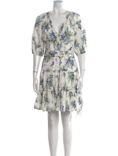 Pre-owned Veronica Beard Floral Print Mini Dress In Neutral