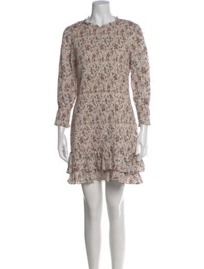 Pre-owned Veronica Beard Floral Print Mini Dress In Neutral