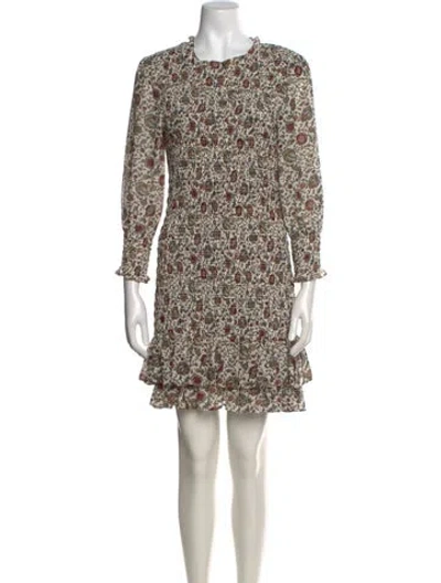 Pre-owned Veronica Beard Floral Print Mini Dress In Neutral