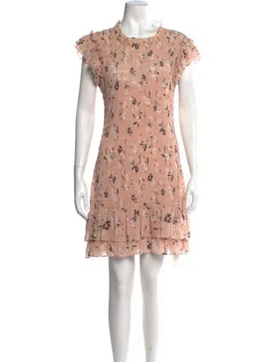 Pre-owned Veronica Beard Floral Print Mini Dress In Orange