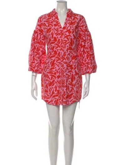 Pre-owned Veronica Beard Floral Print Mini Dress In Pink