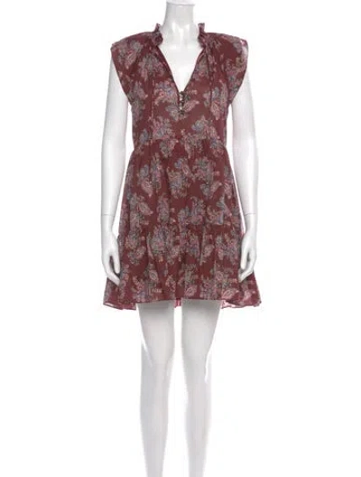 Pre-owned Veronica Beard Floral Print Mini Dress In Purple