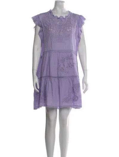 Pre-owned Veronica Beard Floral Print Mini Dress In Purple
