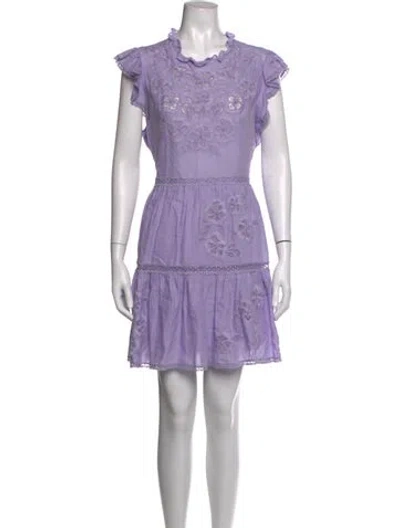 Pre-owned Veronica Beard Floral Print Mini Dress In Purple
