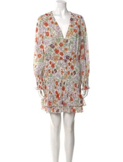 Pre-owned Veronica Beard Floral Print Mini Dress In Red