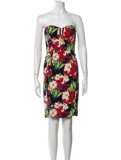 Pre-owned Veronica Beard Floral Print Mini Dress In Red