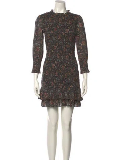 Pre-owned Veronica Beard Floral Print Mini Dress W/ Tags In Black