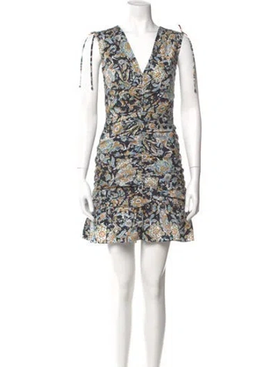 Pre-owned Veronica Beard Floral Print Mini Dress W/ Tags In Black