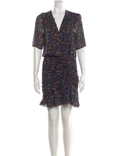 Pre-owned Veronica Beard Floral Print Mini Dress W/ Tags In Blue